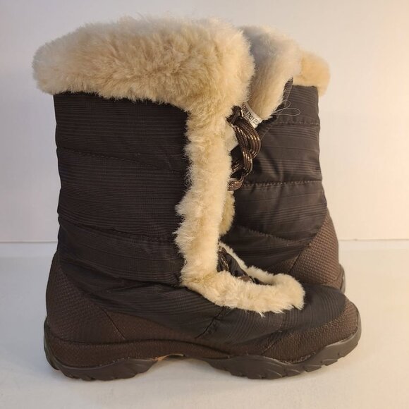 Womens North Face NUPTSE Goose Down Winter Boots Dark Brown US 7 - Picture 5 of 8